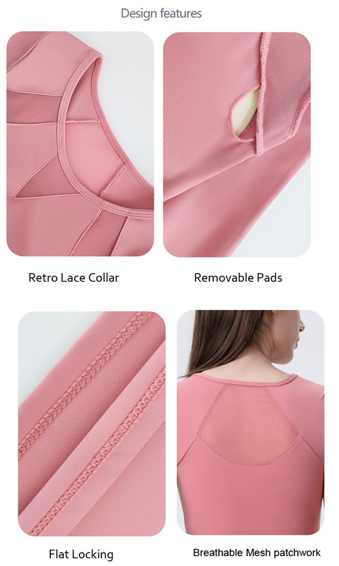 Sieviešu sporta krekls, tīklveida krekls ar īsām piedurknēm, bezvadu polsterēts tops 89M04 ikdienas skriešanas jogas vingrošanas zāle