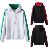 Vīriešu ikdienas sporta džemperis ar garām piedurknēm Modes kontrastējošas krāsas džemperis ar kapuci ar apaļu kaklu