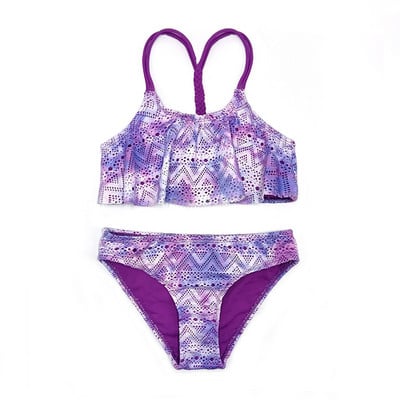 SHEKINI Girls Tie Dye Μαγιό Πλεκτά Teenage Girls Bikini Ruffle Lace Hollow Μαγιό δύο τεμαχίων Αξιολάτρευτο μαγιό παραλίας