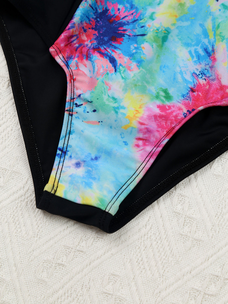 2db Gyerek lány úszóruha Ujjatlan Versenyző Hát Egyrészes úszózubbony és szoknya szett Strand fürdőruha fürdőruhák