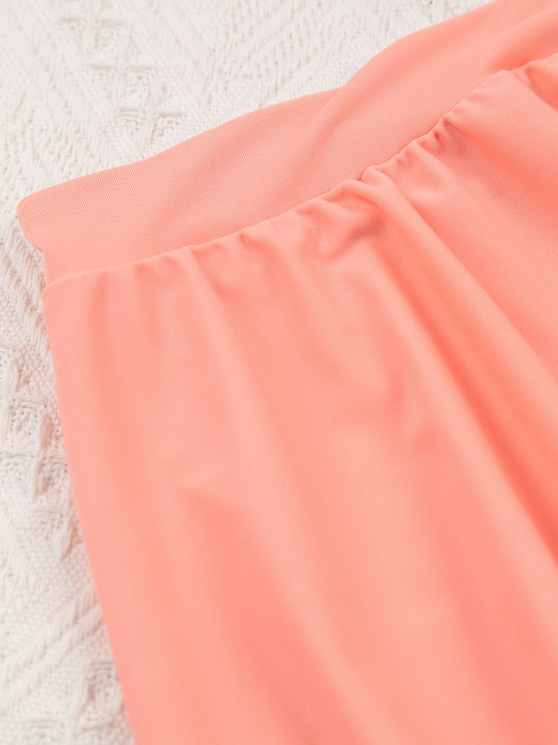 2db Gyerek lány úszóruha Ujjatlan Versenyző Hát Egyrészes úszózubbony és szoknya szett Strand fürdőruha fürdőruhák