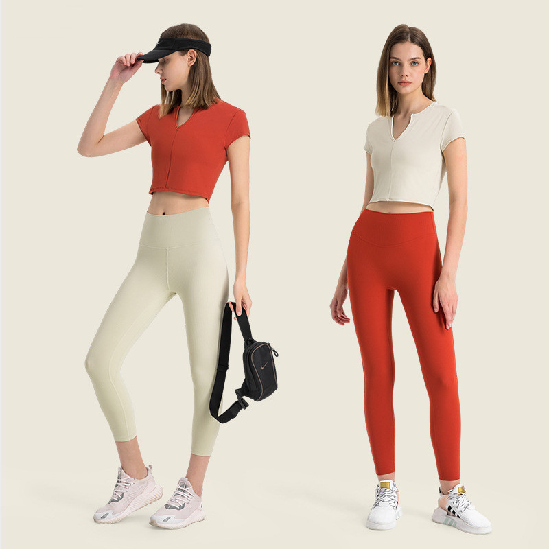 Mermaid Curve bordázott, okos, rövid ujjú jóga póló Mély V-nyakú sport Női Szabadtéri Sport Fitness póló Gym Crop Top