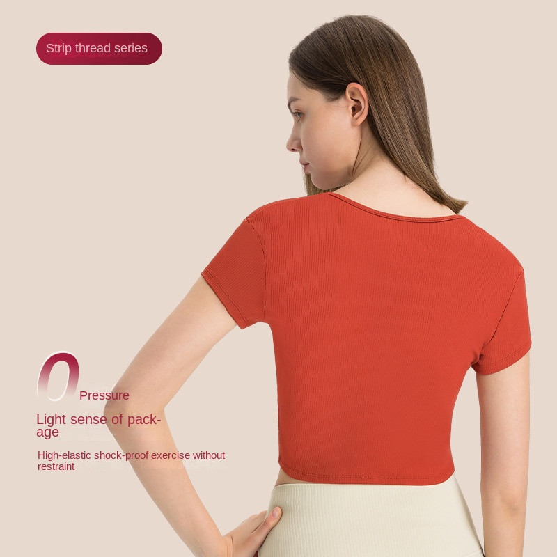 Mermaid Curve bordázott, okos, rövid ujjú jóga póló Mély V-nyakú sport Női Szabadtéri Sport Fitness póló Gym Crop Top