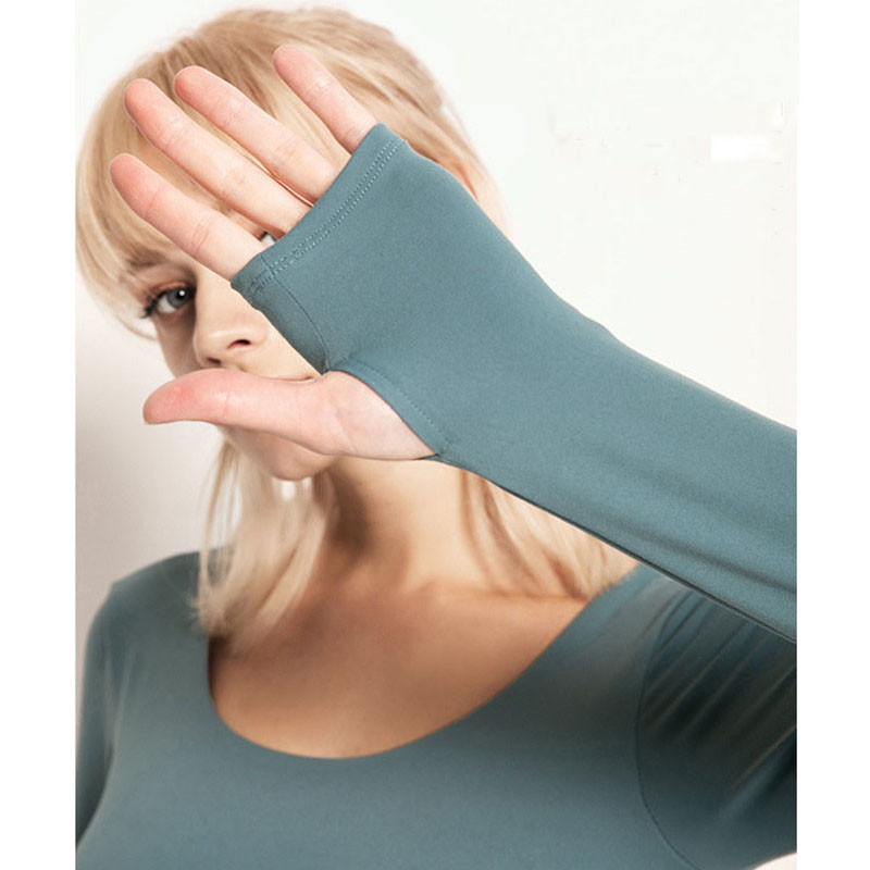 Női hosszú ujjú Fitness ing belső melltartóval, magas elasztikus húzózsinórral Szépség Hát edzés Futóedzés kültéri Crop Top