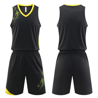 Egyszerű stílusú színes gyerekeknek felnőtt kosárlabda mezek, egyéni edzési játék pulóver, légáteresztő, bő, nagy méretű sportruházat szett