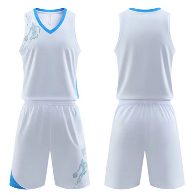 Egyszerű stílusú színes gyerekeknek felnőtt kosárlabda mezek, egyéni edzési játék pulóver, légáteresztő, bő, nagy méretű sportruházat szett