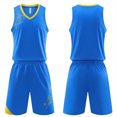 Egyszerű stílusú színes gyerekeknek felnőtt kosárlabda mezek, egyéni edzési játék pulóver, légáteresztő, bő, nagy méretű sportruházat szett