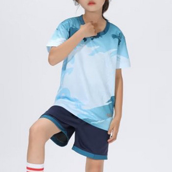 Αθλητική φόρμα για αγόρια για παιδιά με κοντομάνικο μπλουζάκι και σορτς σετ ποδοσφαίρου μπάσκετ ποδοσφαίρου Στολή ποδοσφαίρου που αναπνέει γρήγορα Αθλητικά ρούχα