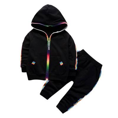 Gyerek sportruházati készletek fiúk tréningruha őszi tavaszi gyermek kabát nadrág 2 db készlet felszerelés tinédzser fiúk futó pulóver