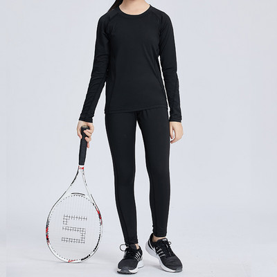 1 vaikiško kvėpuojančio kostiumo komplektai, terminis apatinis trikotažas Treniruočių kostiumas Krepšinio sportinės kelnės Pėdkelnės Marškinėliai Vaikiški drabužiai