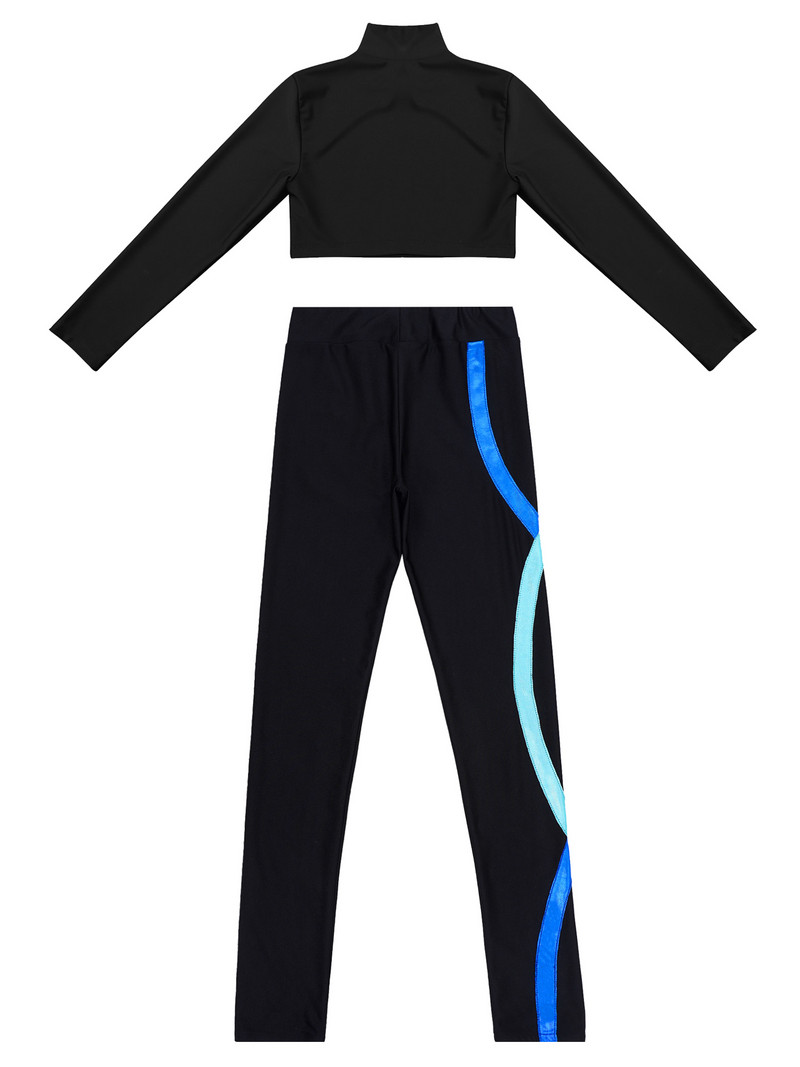 2Gb Bērnu sporta komplekti Modes Meiteņu Treniņtērps Crop Top + Legingi Bikses Bērnu Balets Vingrošanas Apģērbi Jogas Sporta apģērbi