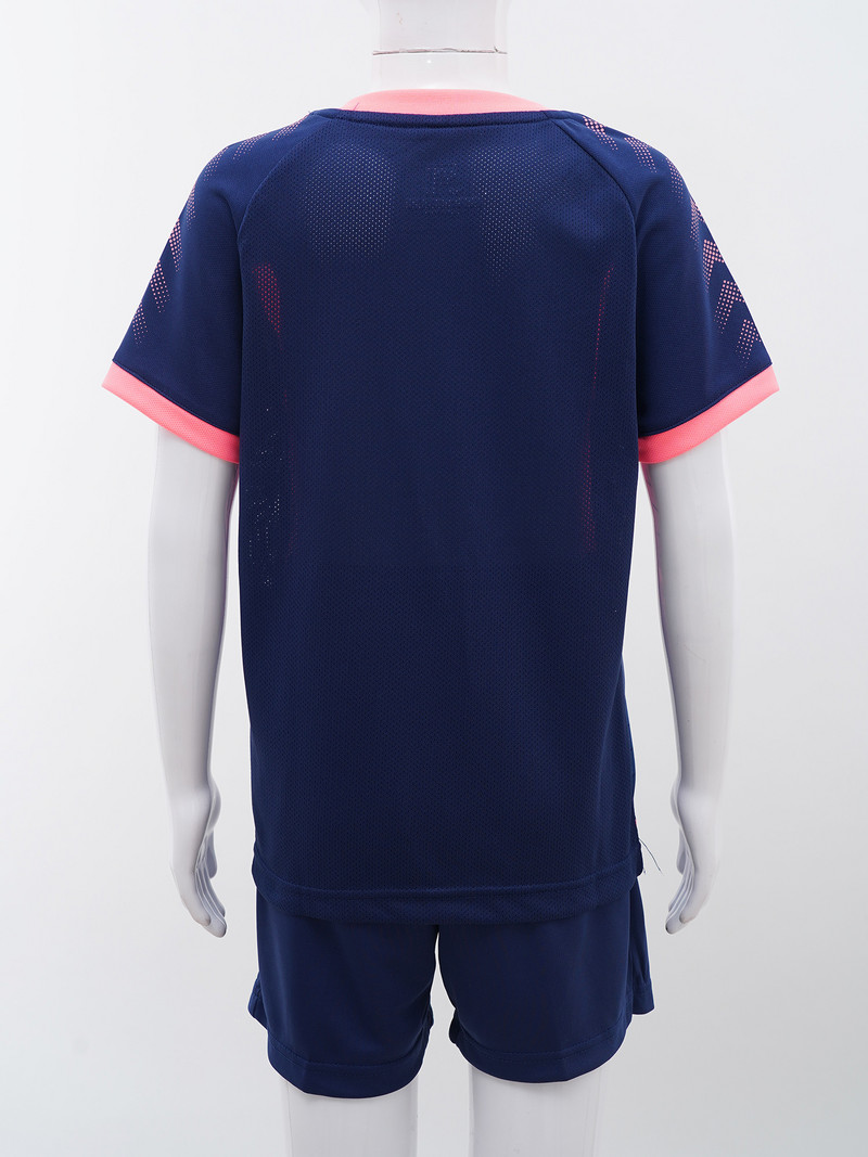 Bērnu zēnu skriešanas tērpi treniņtērpi elpojoši ar īsām piedurknēm apdruku T-krekls+šorti Bērnu sporta komplekti basketbola futbola tērpi