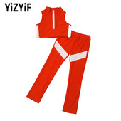 Mazu bērnu, bērnu, meiteņu sporta tērpi, ikdienas skriešanas tērpi, treniņtērpi, divdaļīgi, bez piedurknēm, apgriezti augšpuse, vidukļa bikses komplekti, sporta apģērbi