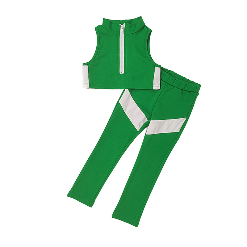 Mazu bērnu, bērnu, meiteņu sporta tērpi, ikdienas skriešanas tērpi, treniņtērpi, divdaļīgi, bez piedurknēm, apgriezti augšpuse, vidukļa bikses komplekti, sporta apģērbi
