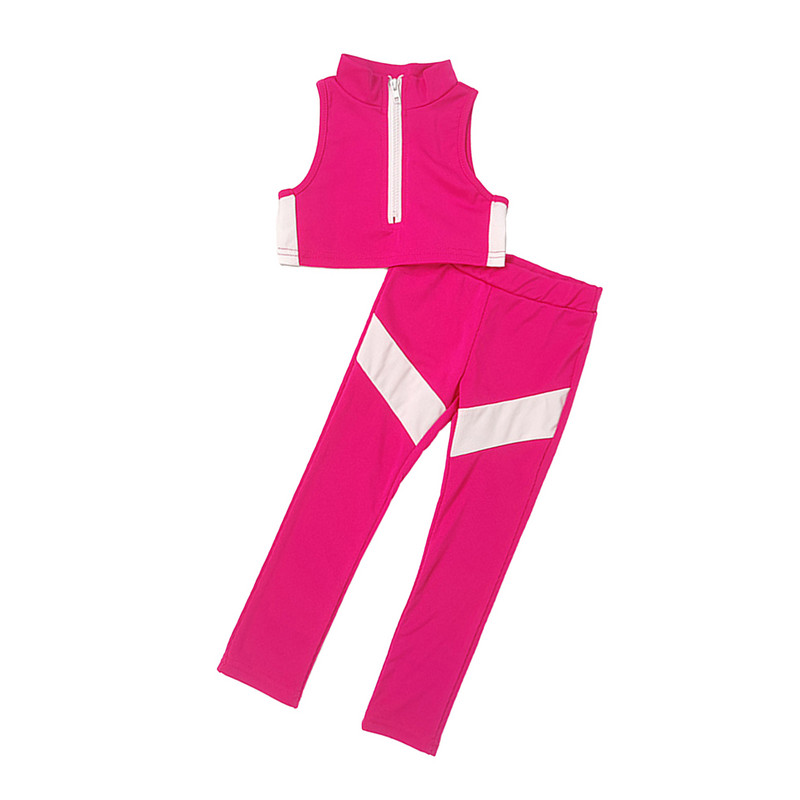 Mazu bērnu, bērnu, meiteņu sporta tērpi, ikdienas skriešanas tērpi, treniņtērpi, divdaļīgi, bez piedurknēm, apgriezti augšpuse, vidukļa bikses komplekti, sporta apģērbi
