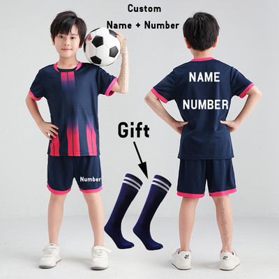 Горещи футболни фланелки за деца и възрастни Подаръчни чорапи Момчета Момичета Дамски комплекти футболни фланелки Мъжки Детски футболни униформи Футболни екипи Деца