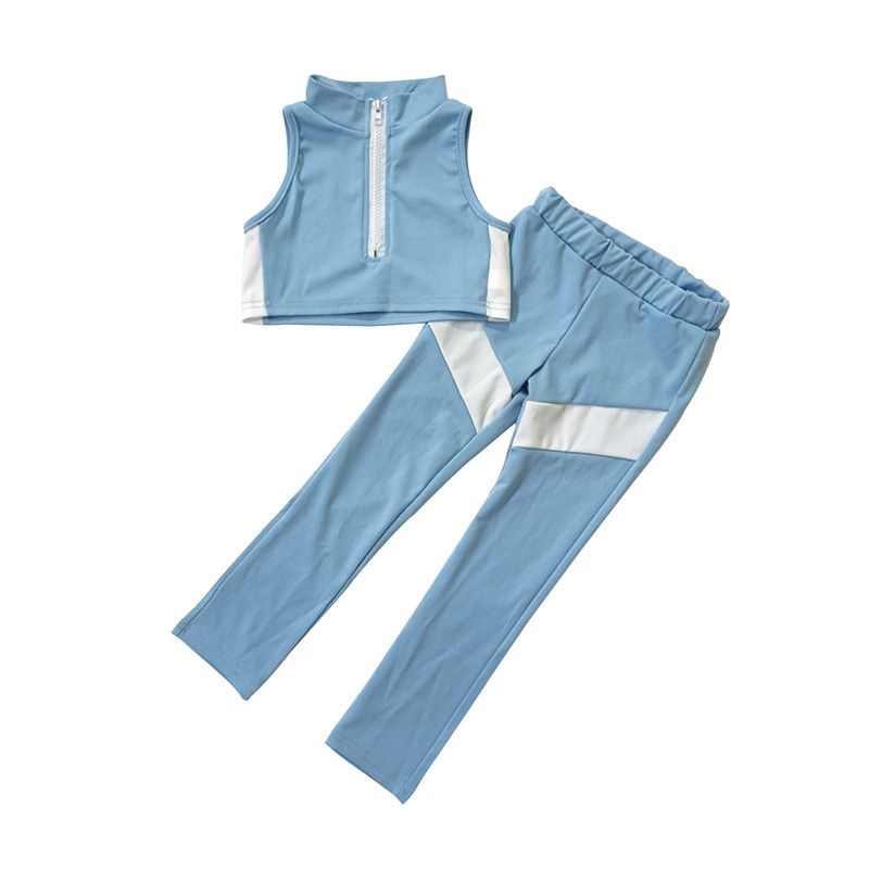 Modes bērnu sporta komplekti, bērni, meitenes, divdaļīgi skriešanas kostīmi, sporta tērpi, ikdienas bikses bez piedurknēm.