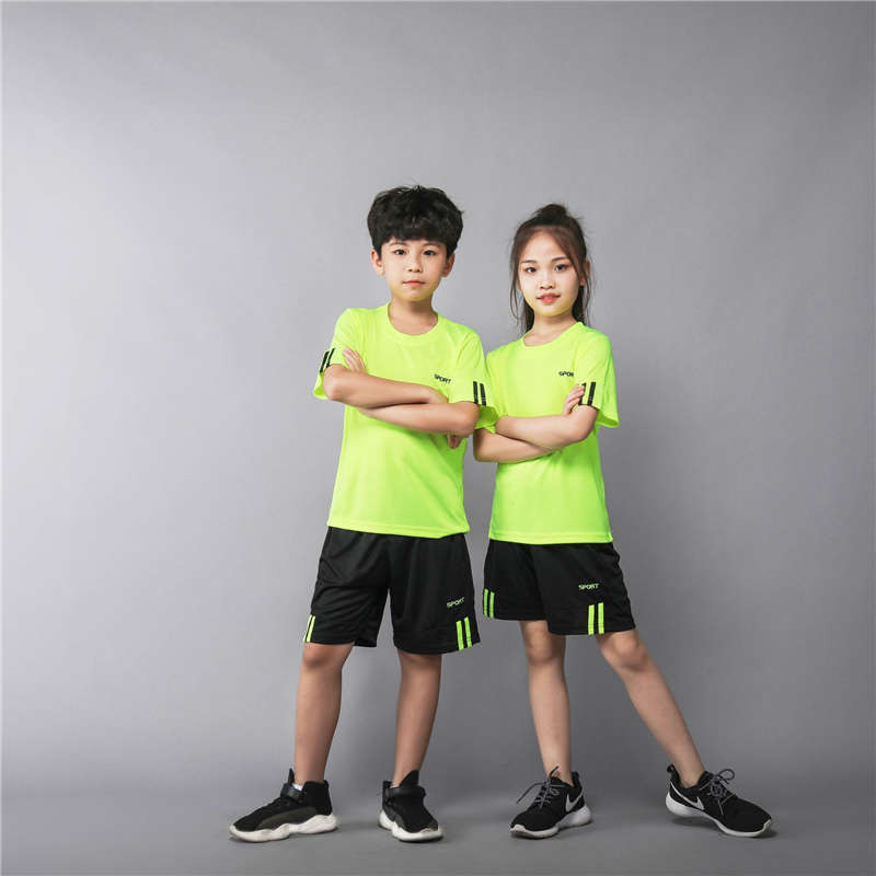 Bērnu futbola krekliņi zēniem meitenēm futbola komplekti ar īsām piedurknēm bērniem studentu formastērpi Fitnesa sporta treniņtērpi, tērpi, apģērbi 05