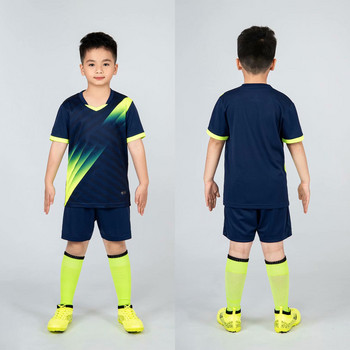 Στολές ποδοσφαίρου για παιδιά αγόρια κορίτσια Παιδιά προσαρμοσμένα αθλητικά σετ προπόνησης Ρούχα ποδοσφαίρου Αθλητική φόρμα κοντομάνικη φανέλα