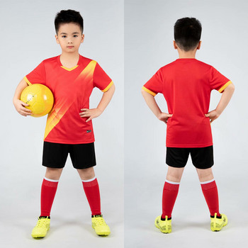 Футболни униформи за деца Момчета Момичета Детски спортни тренировъчни комплекти Футболни дрехи Анцуг Джърси с къс ръкав Къси панталони