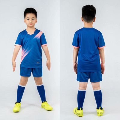 Futbola formas bērniem Zēniem Zēniem Meitenēm Bērniem Pielāgoti Sporta Treniņu komplekti Futbola Apģērbi Treniņtērps ar īsām piedurknēm Džērsija šorti