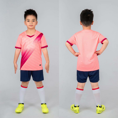Futbola formas bērniem Zēniem Zēniem Meitenēm Bērniem Pielāgoti Sporta Treniņu komplekti Futbola Apģērbi Treniņtērps ar īsām piedurknēm Džērsija šorti