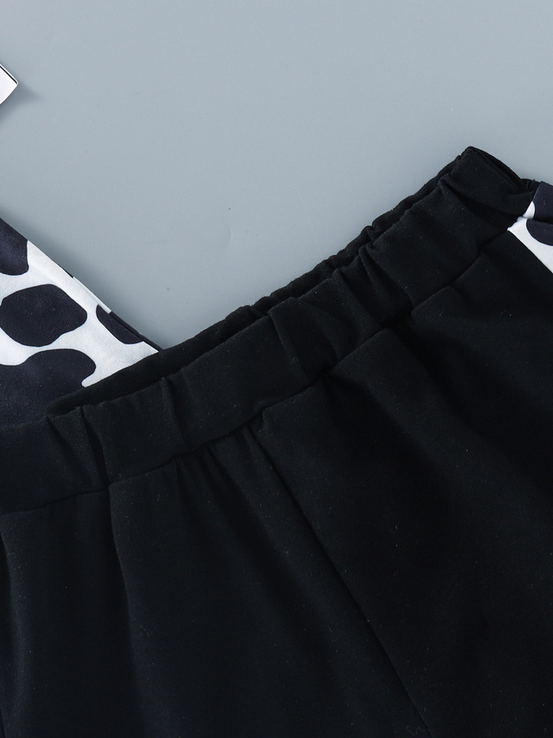 Modes, bērnu zēnu, govju raksta apdrukas tērpi, treniņtērps bez piedurknēm T-krekls, veste, šorti, bērnu ikdienas uzvalki, mājas apģērbi