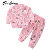 2022. gada bērnu meiteņu ikdienas divdaļīgs samta apģērbs ar garām piedurknēm ar ziedu apdruku Jaka ar rāvējslēdzēju + bikšu komplekti rudens pavasara āra treniņtērps