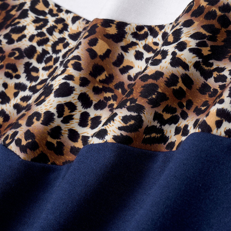 Pusaudžu, bērnu, meiteņu sporta tērps ar garām piedurknēm treniņtērps Leoparda drukas džemperis un bikses jogas komplekts bērnu sporta apģērbs