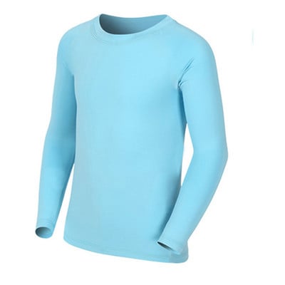 Bērnu kompresijas garais T krekls Pamata sauļošanās aizsargkrēms Tight Top Fitness Sports Riteņbraukšana Basketbols Futbols Elastīgi pieguļoši ātri sporta apģērbi