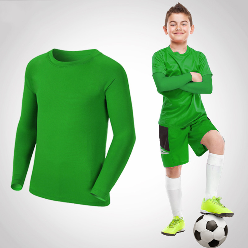 Bērnu kompresijas garais T krekls Pamata sauļošanās aizsargkrēms Tight Top Fitness Sports Riteņbraukšana Basketbols Futbols Elastīgi pieguļoši ātri sporta apģērbi