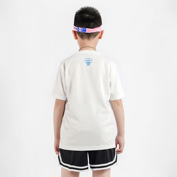 Детски спортни тениски за момчета, с кръгло деколте и къси ръкави с щампи, дишащи, бързосъхнещи, бягащи, баскетболни тренировъчни дрехи, детски