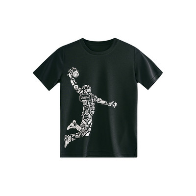 Bērnu sporta T-krekli zēniem ar apaļu kakla izgriezumu ar īsām piedurknēm apdrukāti elpojoši ātri nožūst skriešanas basketbola treniņu apģērbi bērniem