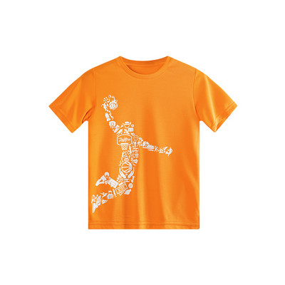 Bērnu sporta T-krekli zēniem ar apaļu kakla izgriezumu ar īsām piedurknēm apdrukāti elpojoši ātri nožūst skriešanas basketbola treniņu apģērbi bērniem