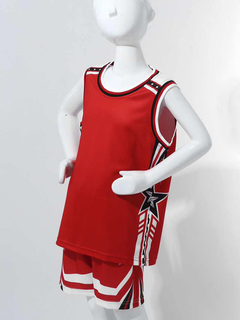 Basketbola krekls, bērnu basketbola spēles tērps, svītras un zvaigžņu apdruka