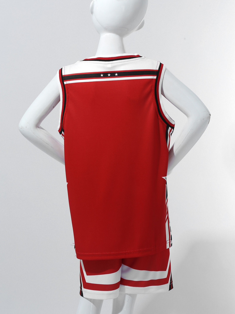 Basketbola krekls, bērnu basketbola spēles tērps, svītras un zvaigžņu apdruka