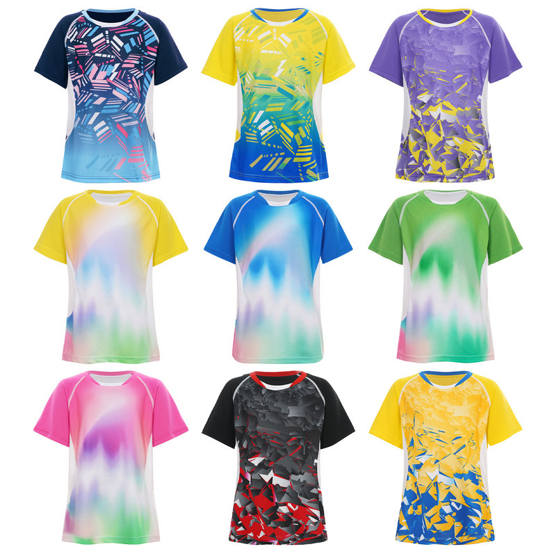 Παιδιά Αγόρια Κορίτσια Quick Dry Αθλητικό μπλουζάκι με κοντό μανίκι αναπνεύσιμο διχτυωτό μπλουζάκι Top Tennis Μπάσκετ Ποδόσφαιρο Μπάντμιντον Τένις