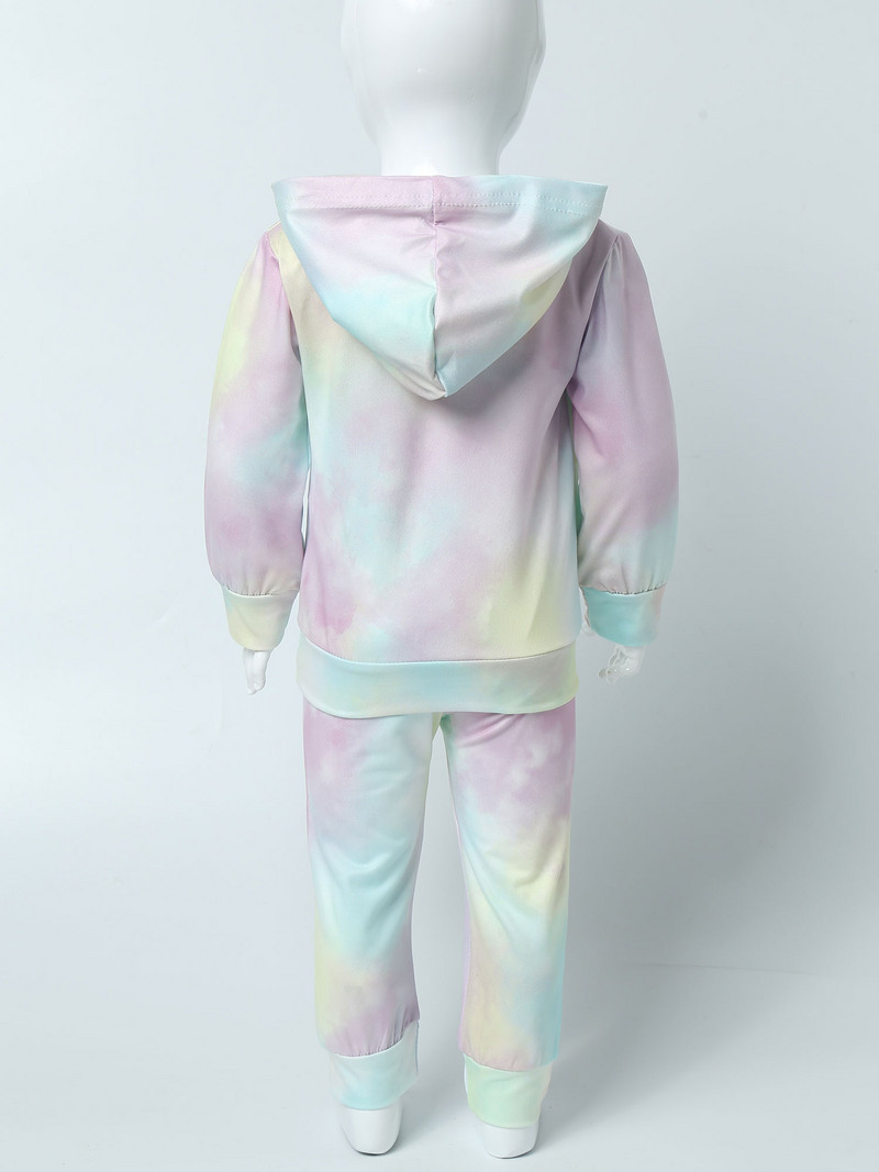 Gyerek sportruházat szett Uniszex tánc gyakorlat Fitnesz Sportruházat Színes mintás hosszú ujjú kapucnis pulóver + leggings