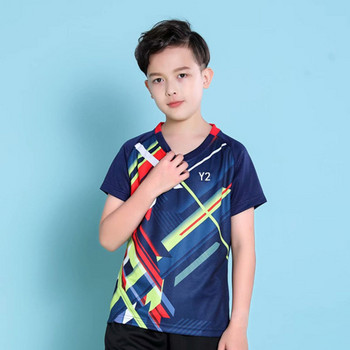 PINGPONG Παιδικά κοντομάνικα πουκάμισα Αθλητικά μπλουζάκια γυμναστικής Quick Dry για αγόρια που αναπνέουν για κορίτσια Μπλουζάκια πινγκ πονγκ ユニフォーム