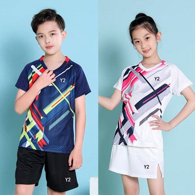 PINGPONG Παιδικά κοντομάνικα πουκάμισα Αθλητικά μπλουζάκια γυμναστικής Quick Dry για αγόρια που αναπνέουν για κορίτσια Μπλουζάκια πινγκ πονγκ ユニフォーム