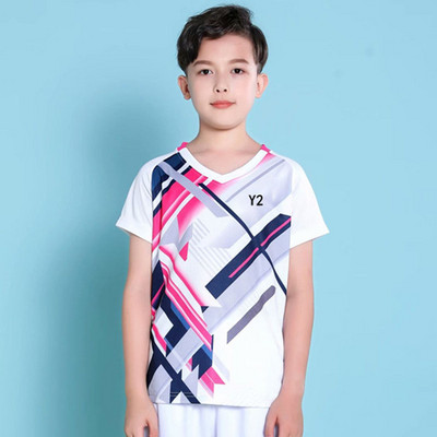 PINGPONG Laste lühikeste varrukatega särgid Sport Fitness T-särgid Kiiresti kuivavad hingavad poisid Tüdrukud Lauatennise särgid Top ユニフォーム