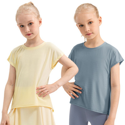 Trendi Performance pólók Dry Fit Ruházat Technikai pólók Rövid ujjú lányok Sportfelső Quickdry Sport Aktív Ruházat Gyermek Tiniknek