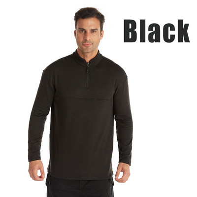 2022 m. Nauji vyriški „Polar Fleece“ „Tactical Thermal“ apatiniai kempingo drabužiai, viršutiniai vyriški stovintys apykaklės užtrauktukai, medžiokliniai marškinėliai su flisiniu pamušalu