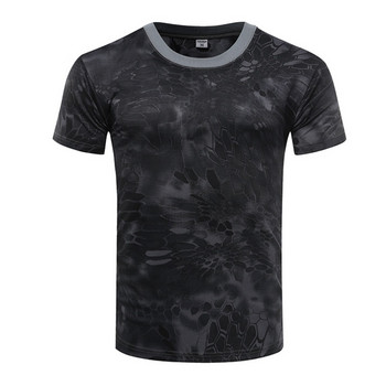 Ανδρικό πουκάμισο Camo Combat Tactical Shirt με κοντό μανίκι Quick Dry T-shirt Καμουφλάζ Μπλουζάκια κυνηγιού εξωτερικού χώρου Στρατιωτικό T-shirt