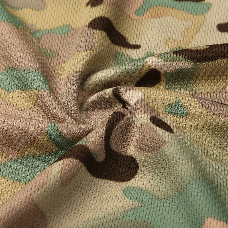 Vīriešu Camo Combat Tactical krekls ar īsām piedurknēm ātri nožūst T-krekls maskēšanās āra medību krekli Militārās armijas T krekls