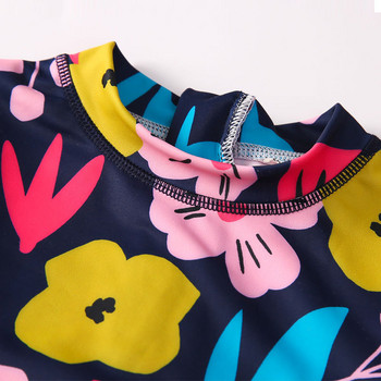 2023 Νέο παιδικό μαγιό για κορίτσια με μακρυμάνικο μονοκόμματο Suntan Beach Sunscreen Swimwear Girls Μαγιό αντι-UV Protection
