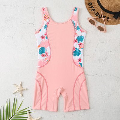 Bērnu meiteņu sporta sporta zēnu peldkostīms viengabala bērnu kājas tērpa peldkostīmi 2023 UPF 50+ Sun Protection Race peldkostīms