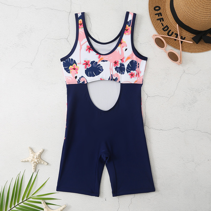 Bērnu meiteņu sporta sporta zēnu peldkostīms viengabala bērnu kājas tērpa peldkostīmi 2023 UPF 50+ Sun Protection Race peldkostīms