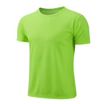 Момчета Детски ежедневни спортни тениски Едноцветна тениска с къс ръкав Спортно облекло Дишащи бързосъхнещи горнища за фитнес бягане
