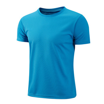 Момчета Детски ежедневни спортни тениски Едноцветна тениска с къс ръкав Спортно облекло Дишащи бързосъхнещи горнища за фитнес бягане